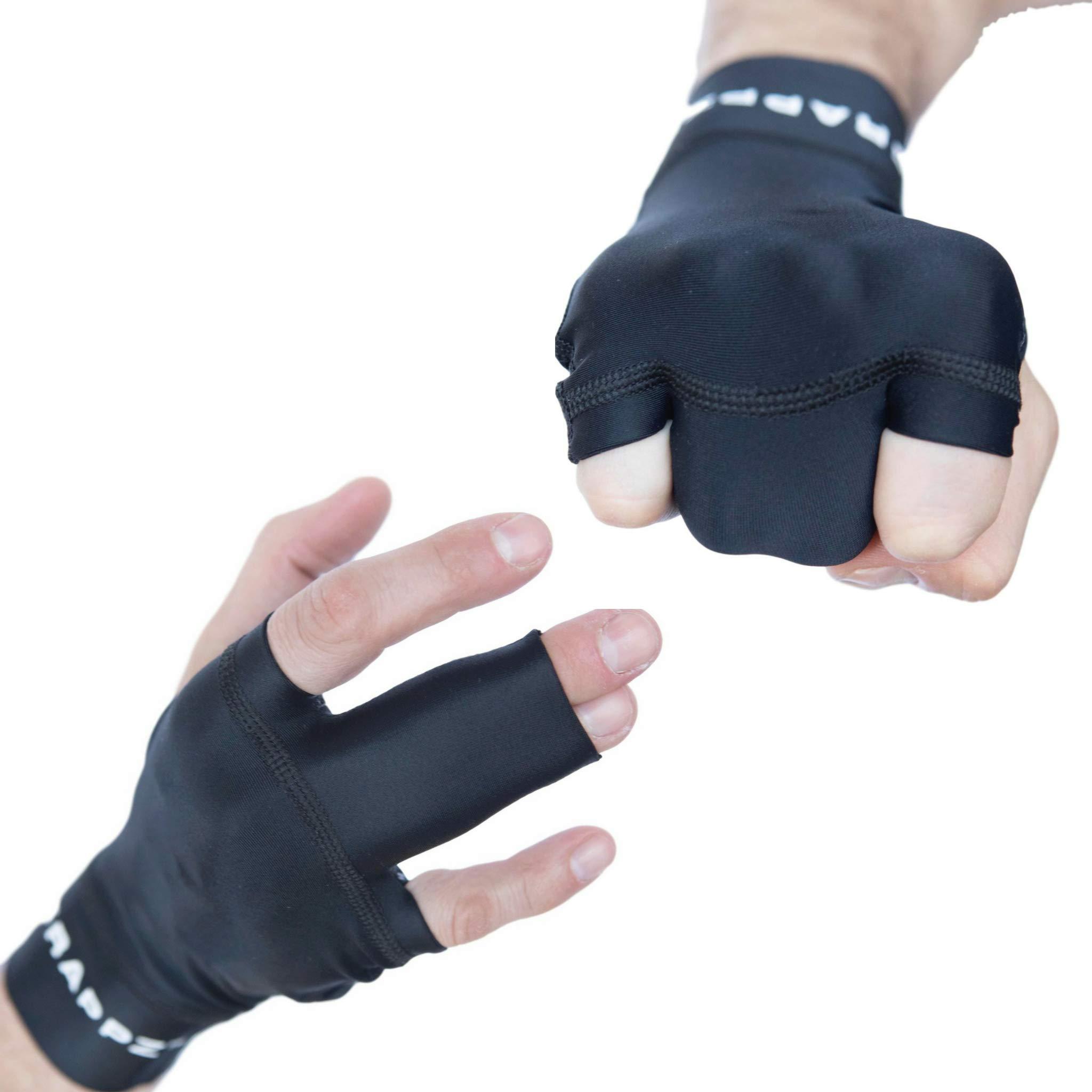 Grappz Grappz Multi-use Middle Finger Splint for Finger Support | Hand and Finger Brace Compression Gloves for Pain Relief & Protection from Injuries | Tape Alternative Athletic Gloves Unisex-Black XX-Large