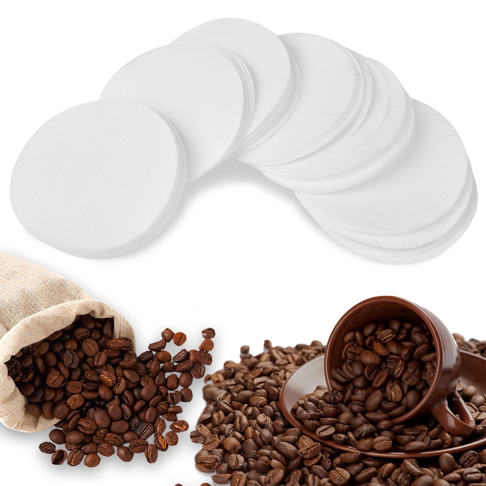 CEYAZYE 200 PCS Round Coffee Filter Paper, 56 mm Disposable Coffee Filters, Moka Coffee Pot Filter for Espresso Machine Portafilter Moka Pot, Quality Material Paper Fiber Heat Resistance for Coffee Mocha