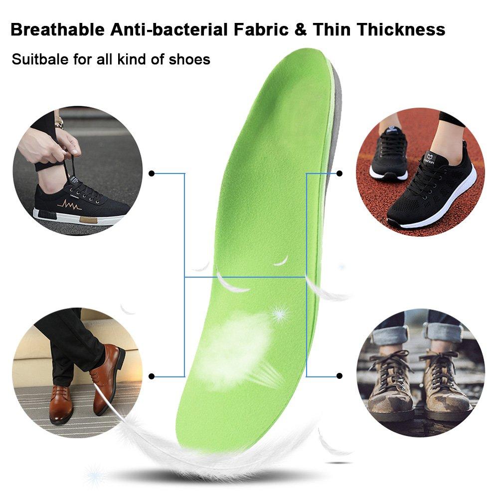 Ailaka Ailaka Orthotic Cushion Arch Support Shoe Insoles for Men & Women, Unisex Daily Shock Absorption Gel Sports Inserts for Flat Feet, Plantar Fasciitis, Heel Pain Relief