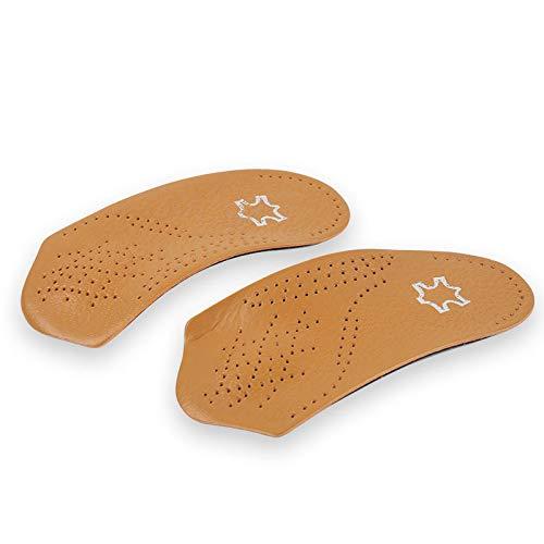 RGA 3/4 Leather Orthotic Inserts with Metatarsal Pad, Arch Support Insoles Shoe and Padding at The Heel for Men and Women