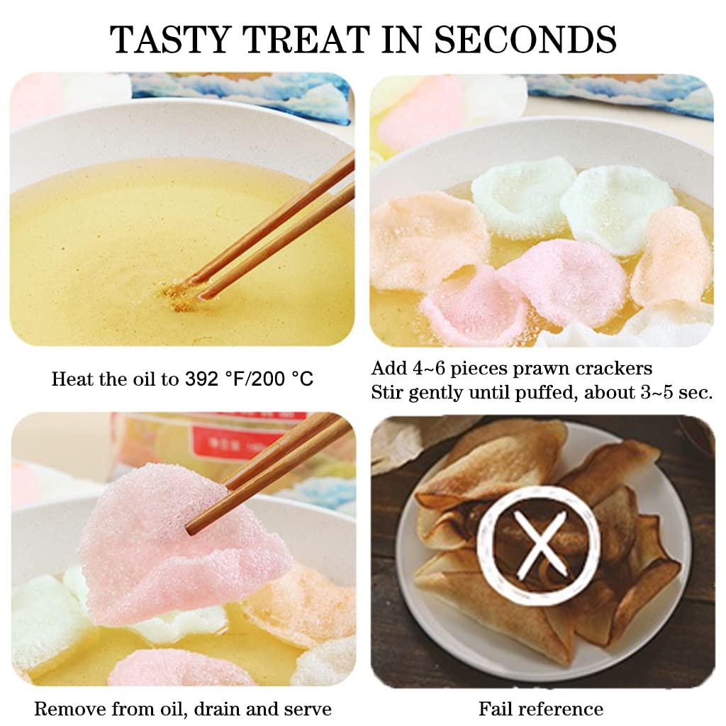 JTEDZI JTEDZI Uncooked Prawn Flavor Chip 6.35 oz / 180g, Colored Shrimp Chips Snack, Prawn Crackers, Shrimp Chips Uncooked, Shrimp Crackers for Party Appetizers (Multi Color, Pack of 2)