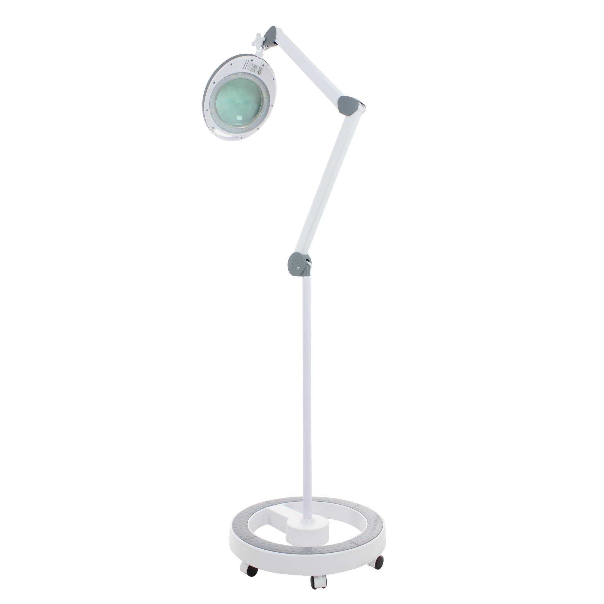 SKINACT Pro Series Moda LED (5X Diopter) Magnifying Lamp with Large Glass 5.5" Width and Touch Control Brightening Adjustment System