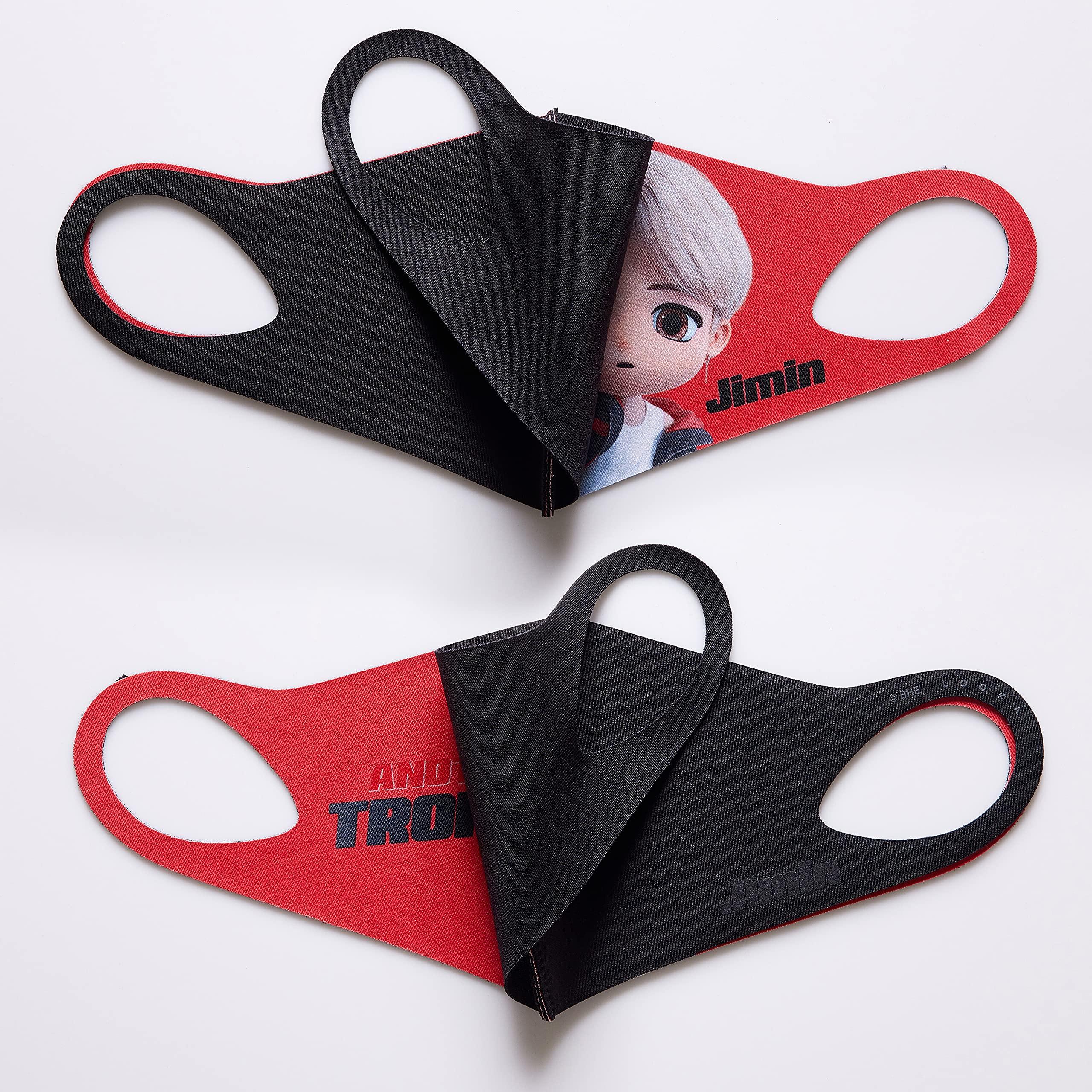 LOOKA LOOKA TinyTAN Protective Fashion Face Mask. MIC Drop 2-layer 3D Character Fashion Mask Jimin (Small)