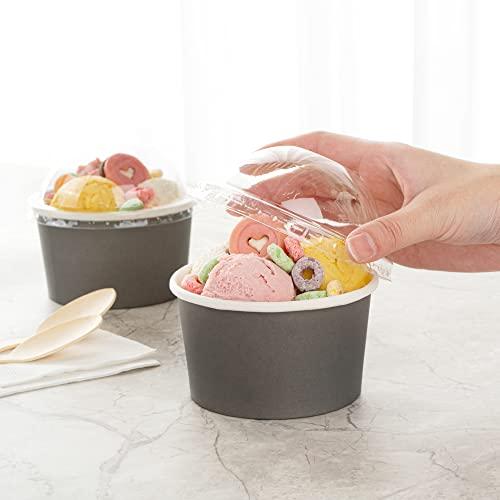 Restaurantware LIDS ONLY: Dome-Shaped Lids, 50 Transparent Plastic Lids For 12 Ounce Coppetta To Go Cups - Cups Sold Separately, Disposable, Clear Plastic Dessert Cups Lids, For Dessert Takeaways- Restaurantware