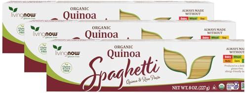 NOW NOW Foods, Organic Quinoa Spaghetti, Gluten-Free, Corn-Free, Non-GMO, Quinoa and Rice Pasta, 8-Ounce (Pack of 3)
