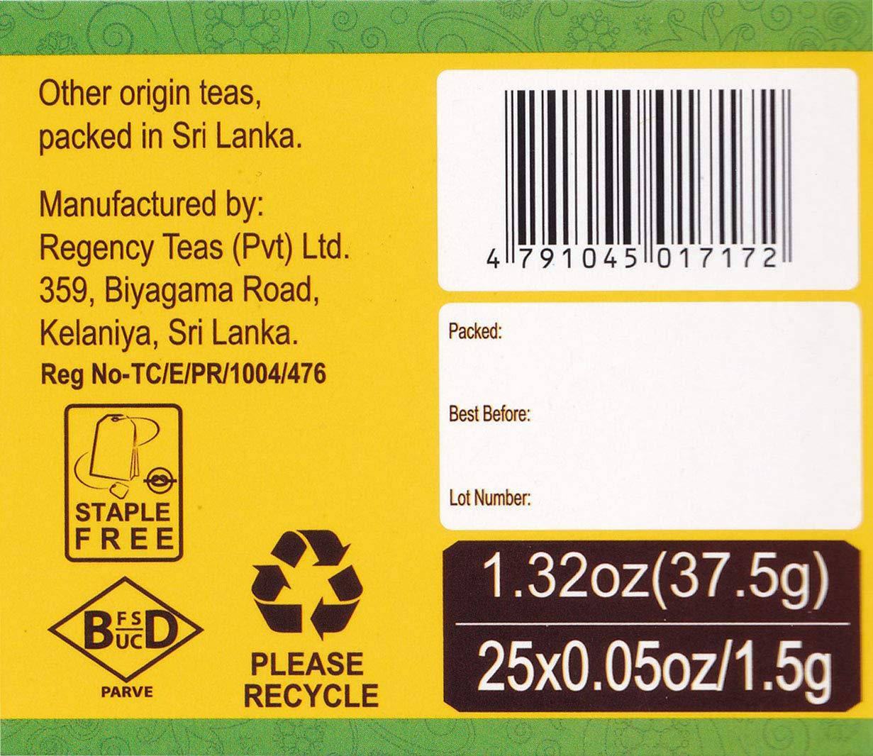 HYLEYS Tea Hyleys Turmeric & Green Tea - Natural Antioxidant Herbal Tea - 25 Tea Bags