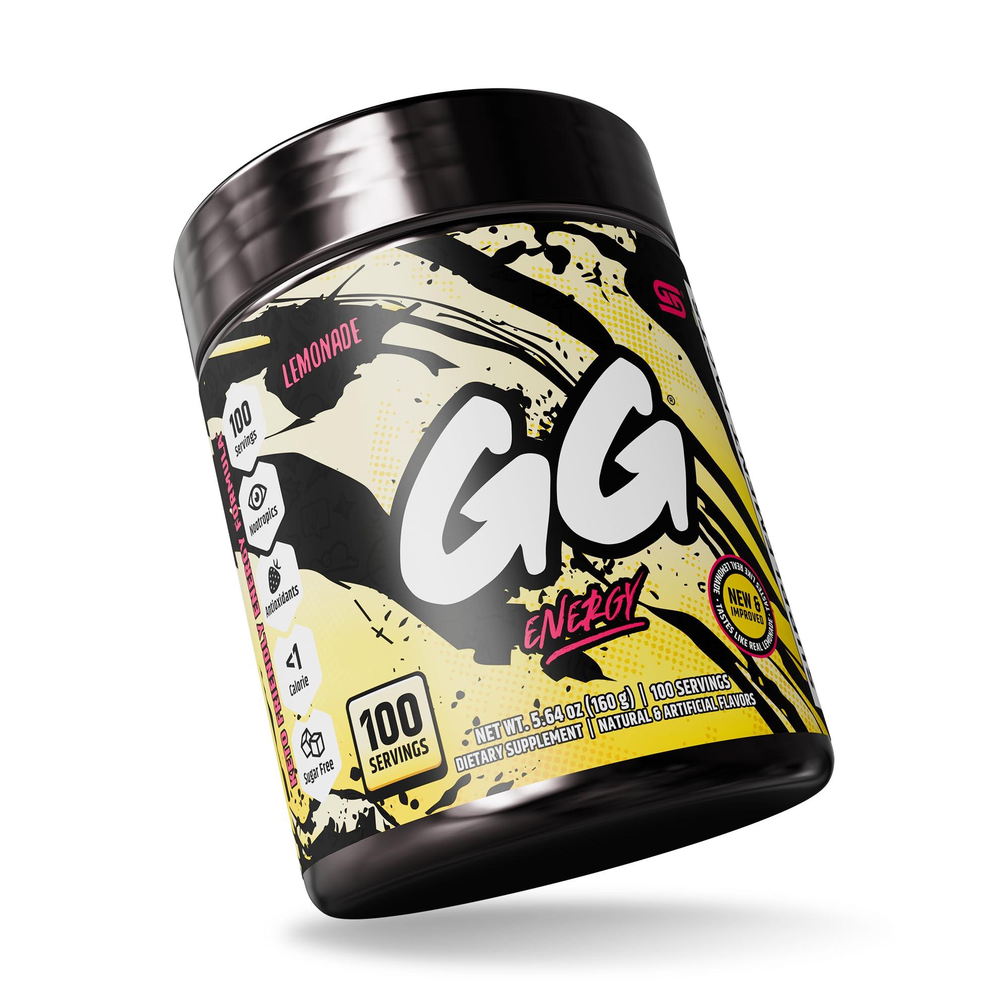 Gamer Supps Gamer Supps, GG Energy Lemonade (100 Servings) - Keto Friendly Gaming Energy and Nootropic Blend, Sugar Free + Organic Caffeine + Vitamins + Immune Support, Powder Energy Drink