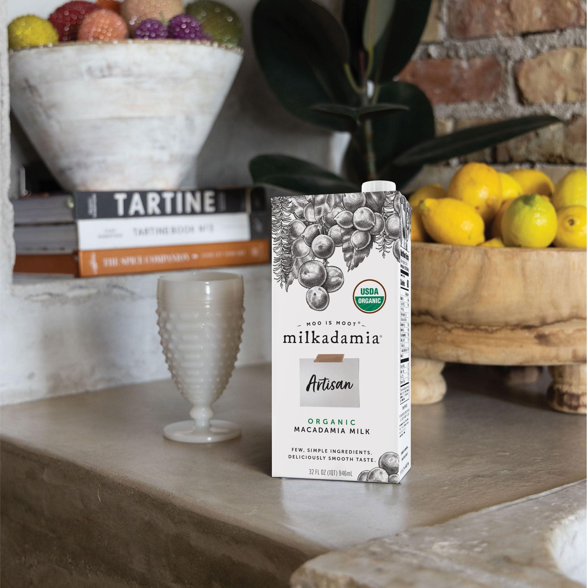 Milkadamia milkadamia Organic Artisan Macadamia Milk, 32 FL OZ (Pack of 6)