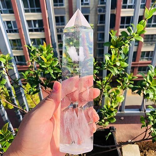 BEINUANCRYSTAL Big Size Clear Melting Stone Quartz Obelisk Crystal Wand Point Healing Fengshui for Home Decoration 1PC (1400g-1600g)
