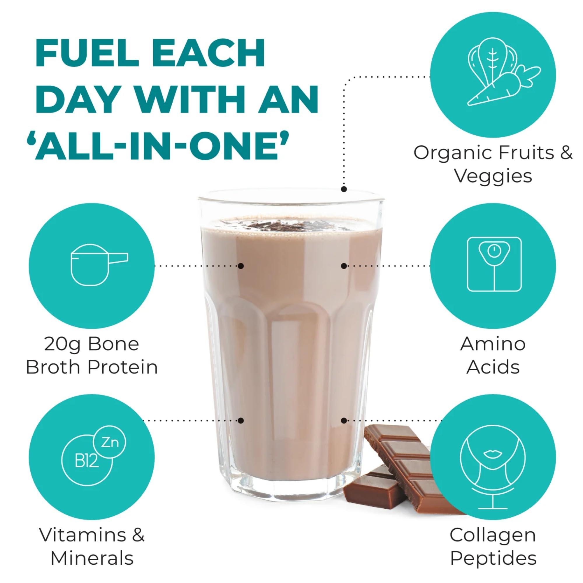 Reignite Wellness Reignite Wellness by JJ Virgin | Chocolate Paleo-Inspired All-in-One Shake | Gluten Free + Dairy Free Protein Powder | Contains 20G of Beef Protein with Vitamins, Minerals, Amino Acids | 30 Servings
