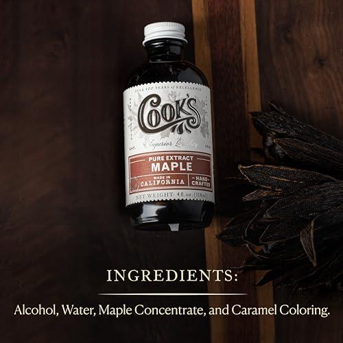 COOK'S Cook's, Pure Maple Extract, All Natural Premium Maple Sap from Vermont's Finest Maple Trees, 4 oz