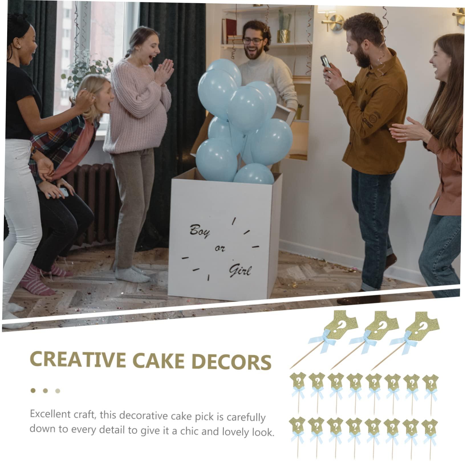 GANAZONO GANAZONO 4 sets Clothes Question Mark Cake birthday toppers for cakes birthday cupcake topper or blue cakes toppers pink happy birthday decorations cupcake toothpick baby Paper boy