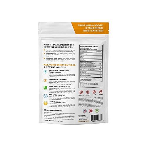 Healthy Vida Vengo Energy On The Go - Orange Flavor - 30 Pack Energy Sticks