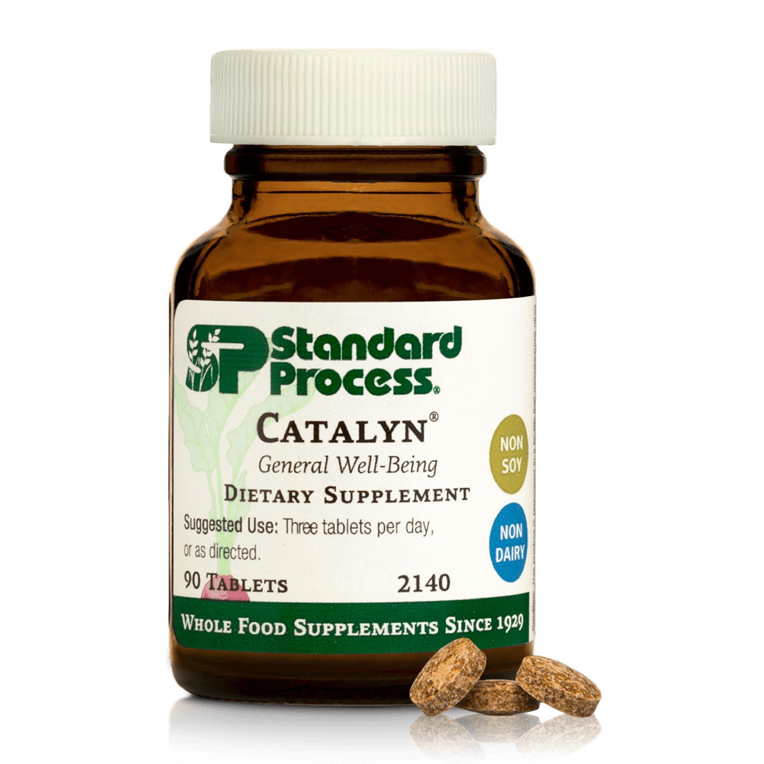Standard Process Inc. Standard Process Catalyn - Whole-Food Based Foundational Support for General Wellbeing with Vitamins D, C, A & B6, Thiamine, Riboflavin, Magnesium Citrate & More - 90 Tablets