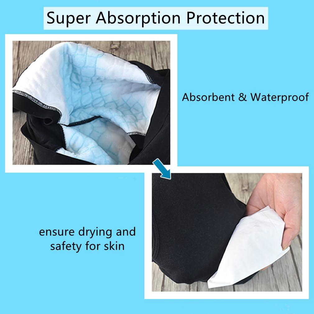 HKSICHENGKEJI Mens Incontinence Underwear Washable Incontinence Boxer Brief Absorbent Waterproof Boxer Shorts Urinary Elastic Cotton Boxer with Front&Rear Reusable Incontinence Brief Leakproof Protective Underwear