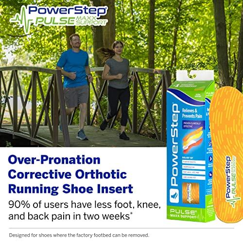 Powerstep Powerstep Pulse Maxx Running Insoles - Overpronation Corrective Orthotic Inserts for Running Shoes - Maximum Ankle, Foot Pain Relief & Arch Support Insoles (M 6-6.5, F 8-8.5)