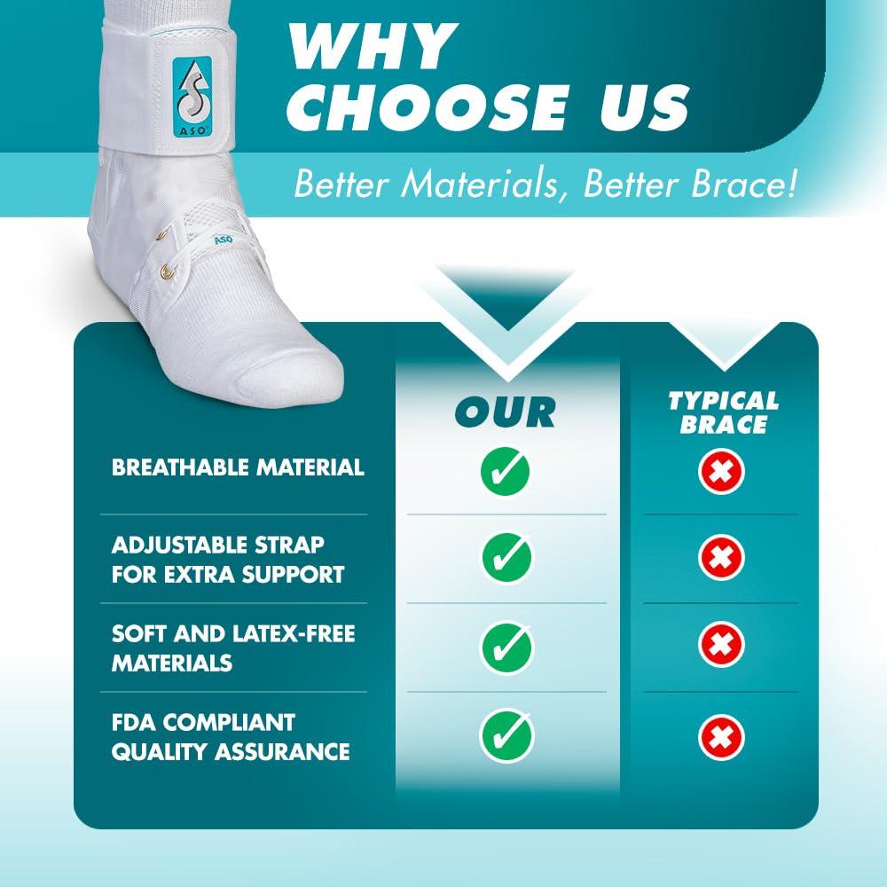 Med Spec Med Spec ASO Ankle Stabilizer, White, X-Large