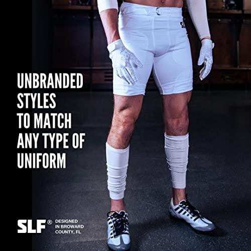 SLEEFS SLEEFS Football Leg Sleeves [1 Pair - Youth - White] - For Adult & Youth - Calf Compression Sleeves for Men and Boys