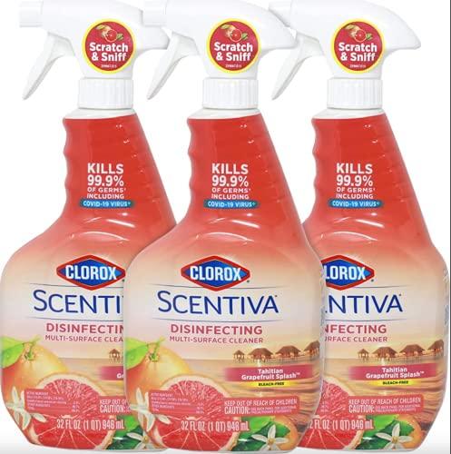 Clorox Clorox Scentiva Multi Surface Cleaner Tahitian Grapefruit Splash Bleach Free, 32 Fl Ounce (Pack of 3)
