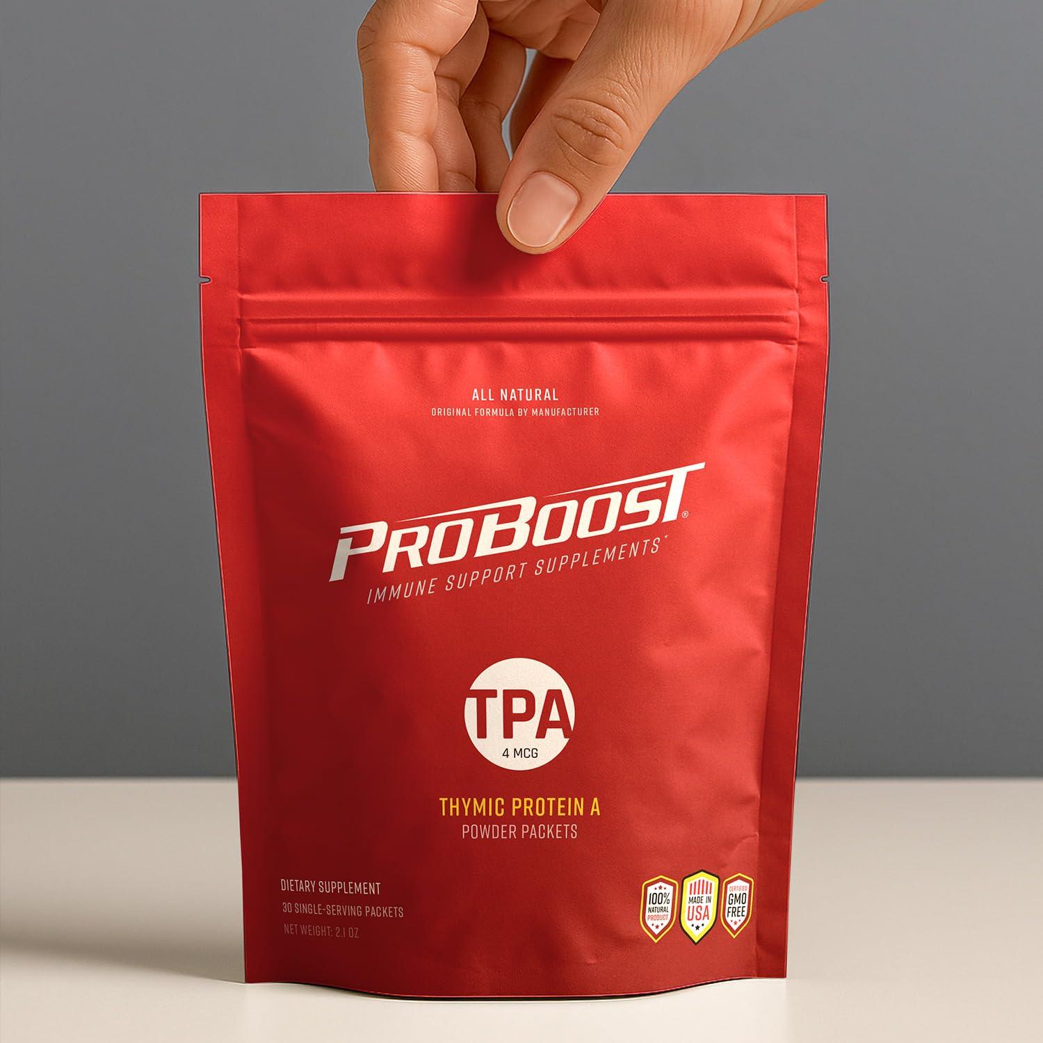 ProBoost ProBoost Thymic Protein A Powder Packets (4 McG TPA) Immune System Support Supplement - All Natural, Non-GMO Formula - 30 Packets
