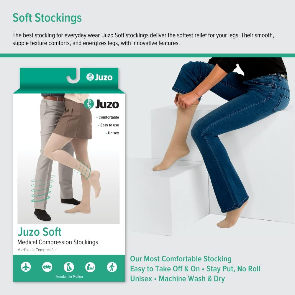 Juzo Juzo Soft 2001 Thigh-High 20-30mmhg Compression Closed Toe Stocking , Chocolate, 4 (IV) Short