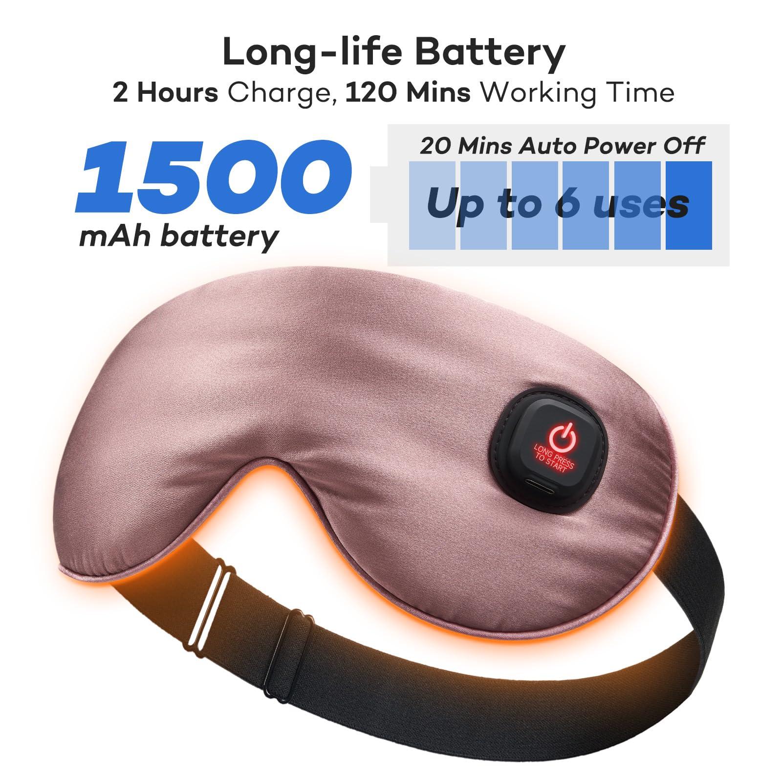 Ezona Ezona Silk Cordless Heated Eye Mask, Warm Eye Compress Mask for Dry Eyes, Washable Eye Heating Pad for Travel, Dry Eye Mask for Dry Eyes, Blepharitis, Sinus Migraine (Purple)