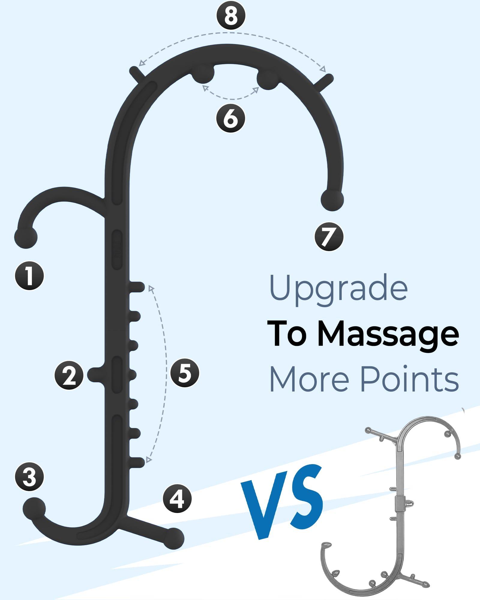 Cubetoou Cubetoou Back and Neck Massager for Pain Relief Deep Tissue, Upgraded Full Body Trigger Point Cane Massage Tools, Massage Stick Pressure Point Hook, Muscle Knot Remover Tool (Black)