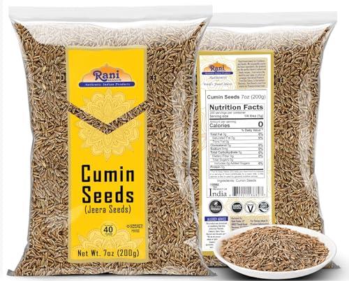 Rani Brand Authentic Indian Products Rani Cumin Seeds Whole (Jeera) Spice 7oz (200g) ~ All Natural | Gluten Friendly | NON-GMO | Kosher | Vegan | Indian Origin
