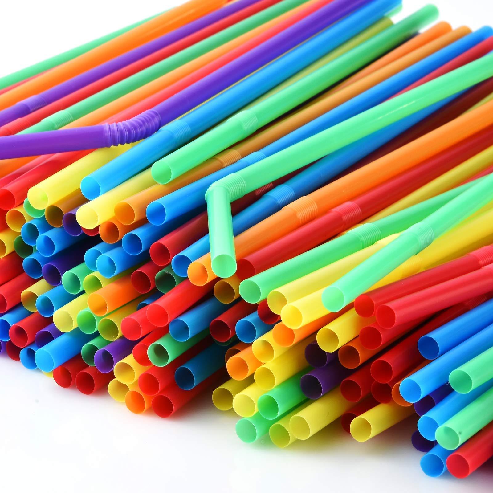 ALINK ALINK 500 Bendy Straws + 100 Extra Long Flexible Straws