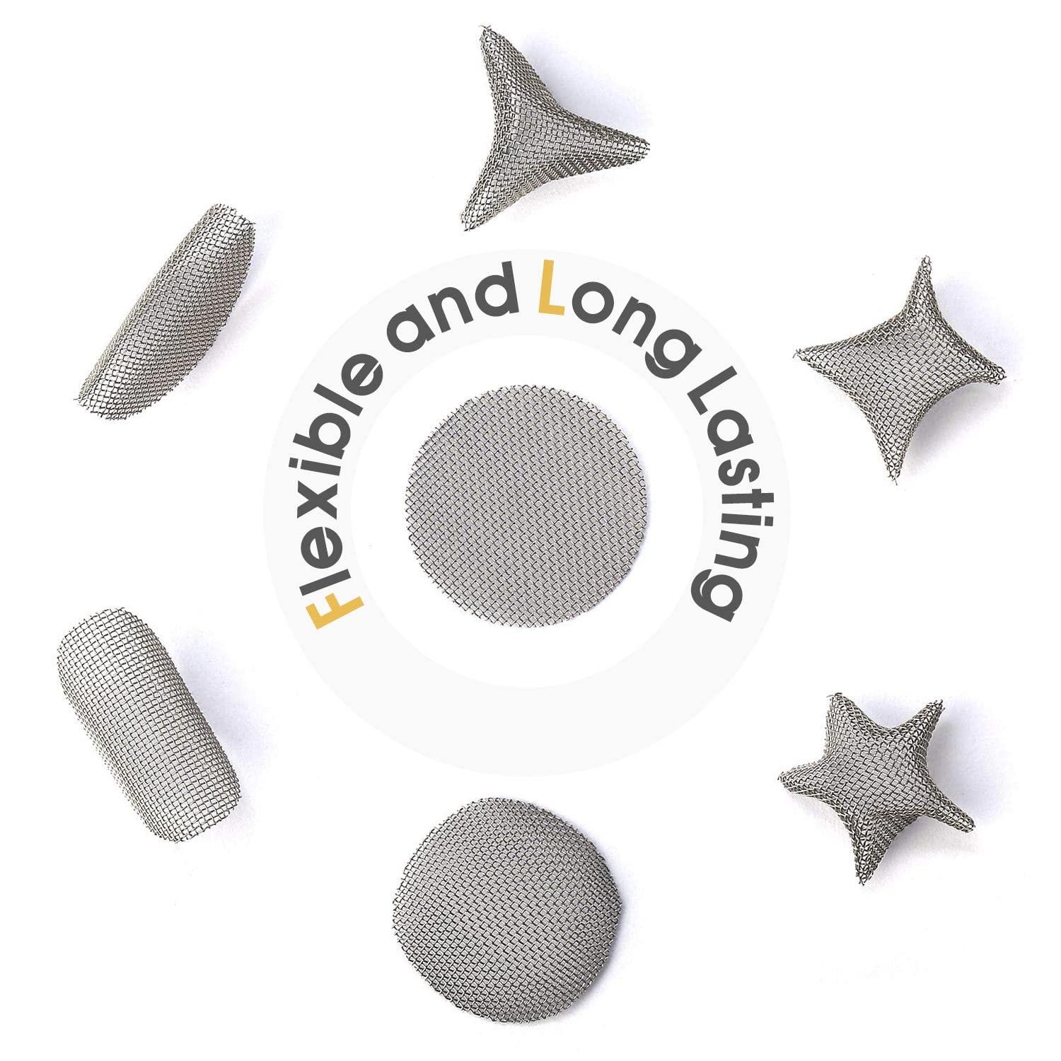 STANKER Pipe Screens 120pcs 1/2 Inch 12.7mm Stainless Steel Pipe Screen, 0.5 Inch Metal Mesh Filter Screen