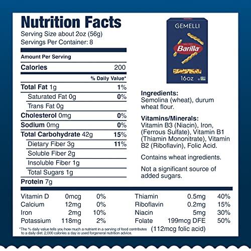 Barilla Barilla Gemelli Pasta, 16 oz. Box (Pack of 16) - Non-GMO Pasta Made with Durum Wheat Semolina - Kosher Certified Pasta