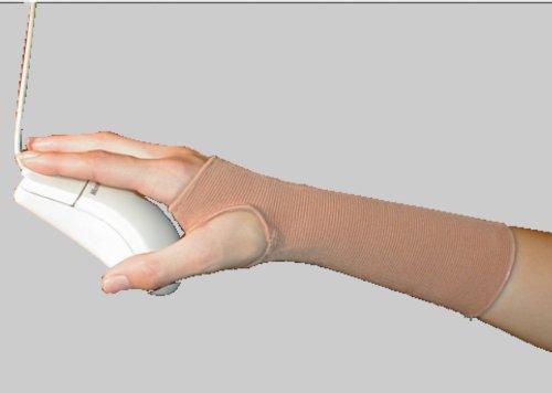 Alpha Medical Alpha Medical Compression Support Wrist and Hand Brace, 4-Way Stretch (Medium, White w/ Blue Trim)