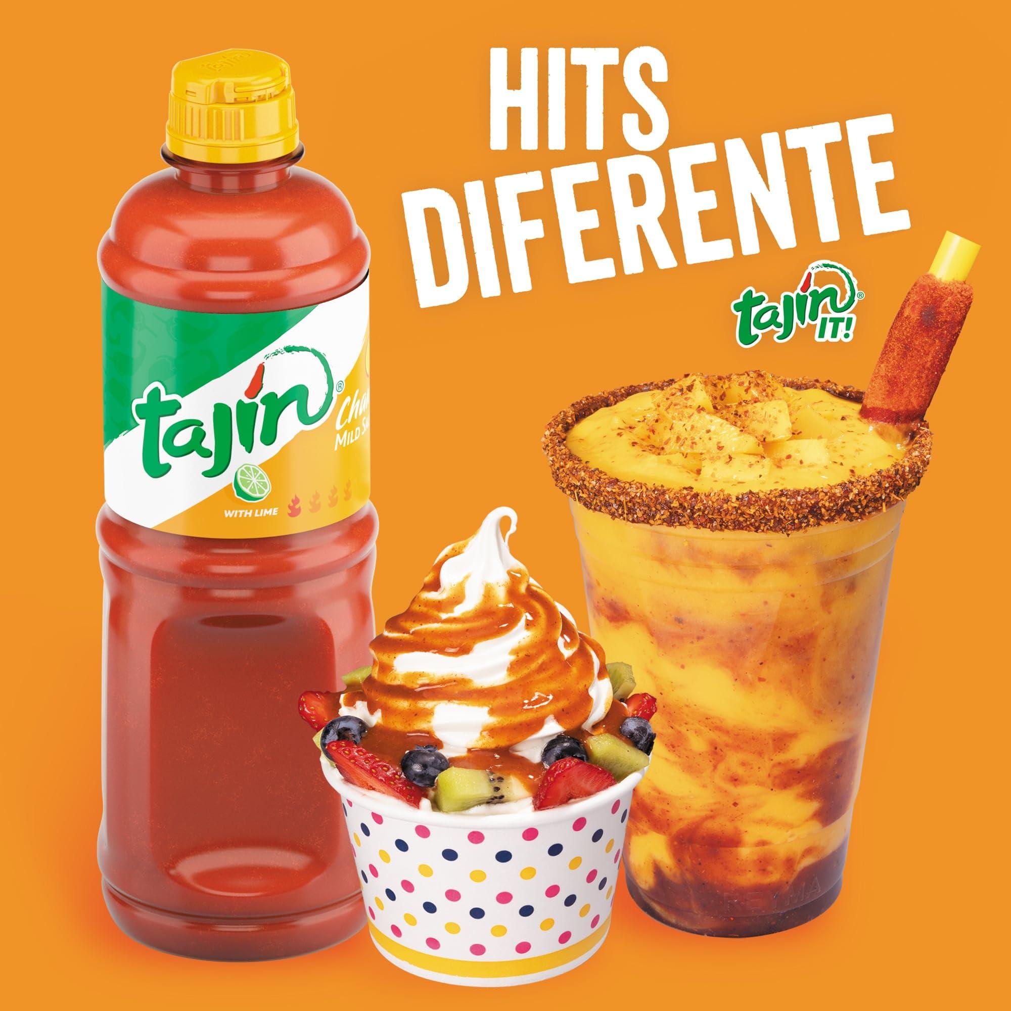 Tajin Tajn Clsico Seasoning 14oz and Tajn Fruity Chamoy Sauce 15.38oz Bundle (Pack of 2)