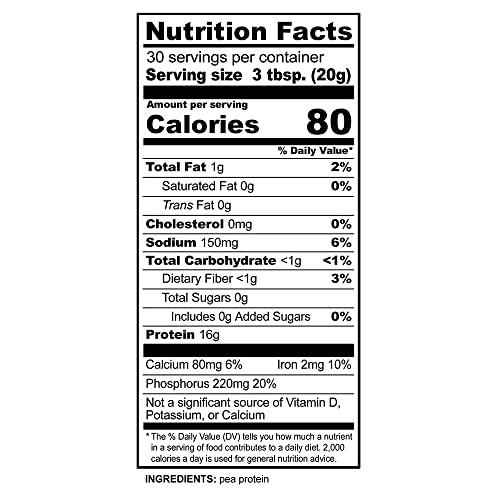 NutriBiotic NutriBiotic Pea Protein Plain, 21 Oz | Low Carb Vegan Plant Protein Powder | 100% Grown & Processed in the USA | Deliciously Creamy & BCAA-Rich | Made without Chemicals, GMOs & Gluten | Keto Friendly