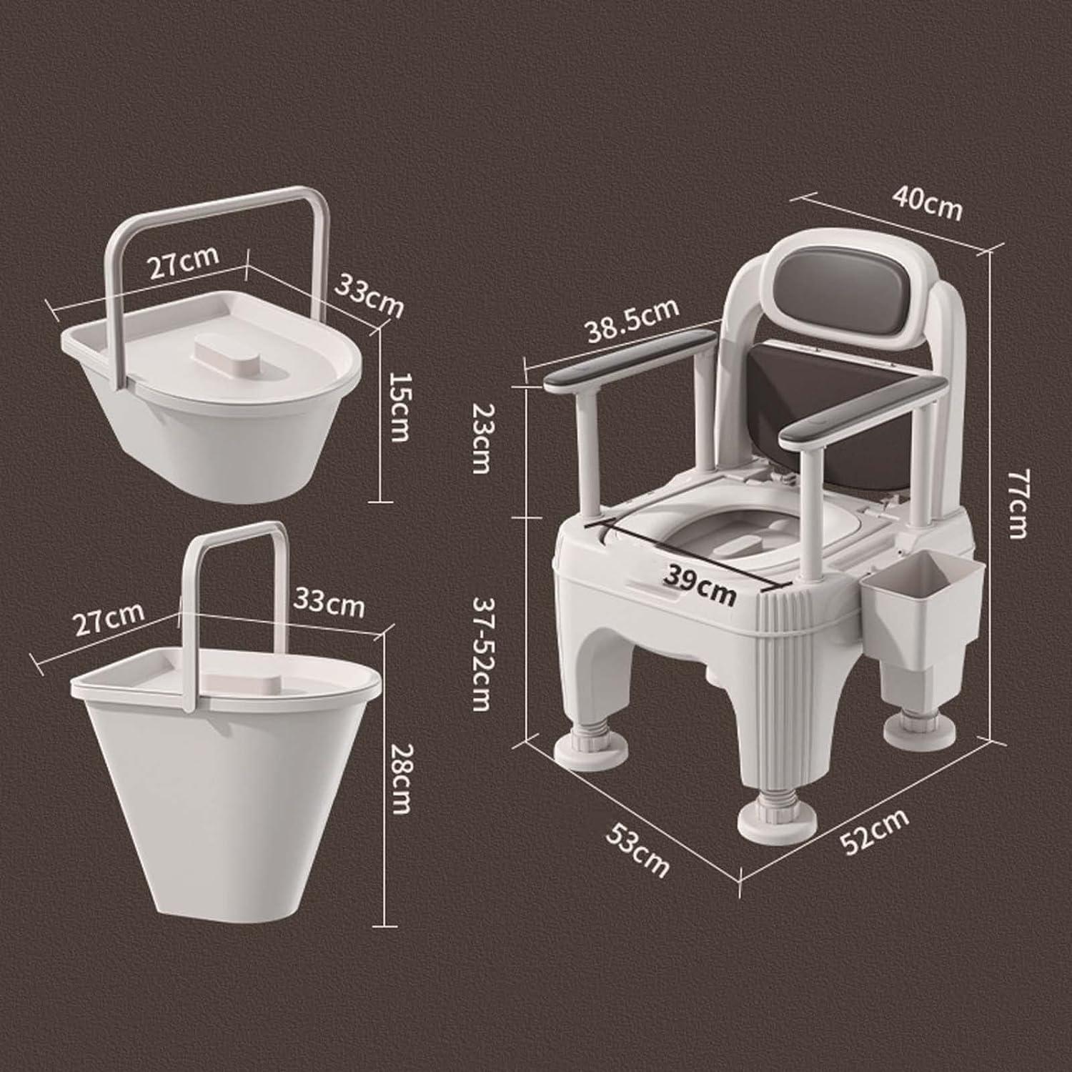 UNbit UNbit Commode Toilet Chair Bedside Toilet Household Movable Toilet with Armrests, Adjustable Bedside Commode Chair,for Seniors, Handicap,Disabled and Pregnant WEWYQSJXBXF-4328(Color:A,Size:)