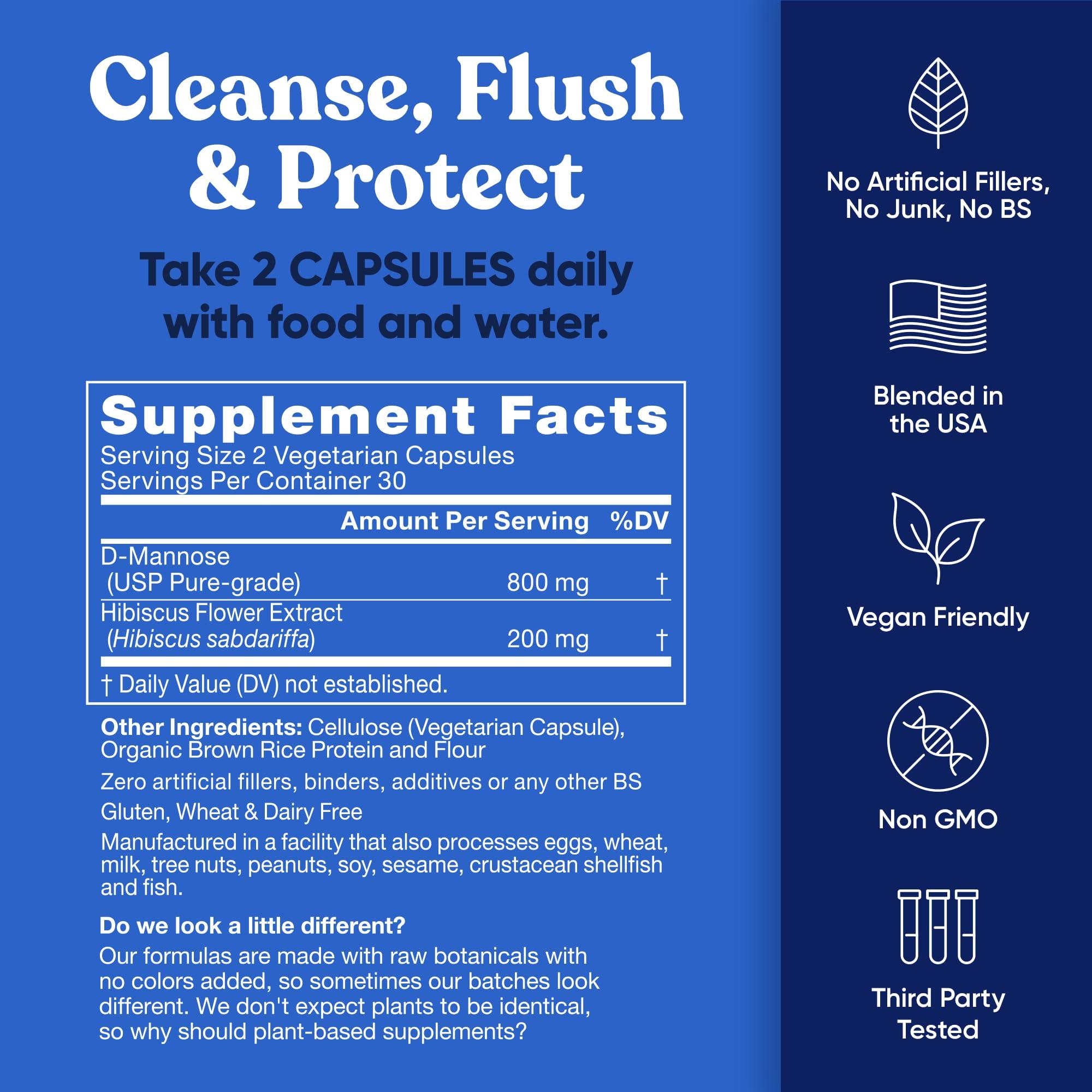 Eu Natural Urinary Harmony D-Mannose Supplement  Urinary Tract Health for Women  Potent Clinical Strength Formula Cleanses and Flushes the Urinary System  180 Fast Acting Capsules (Improved Comfort in 7 Days)