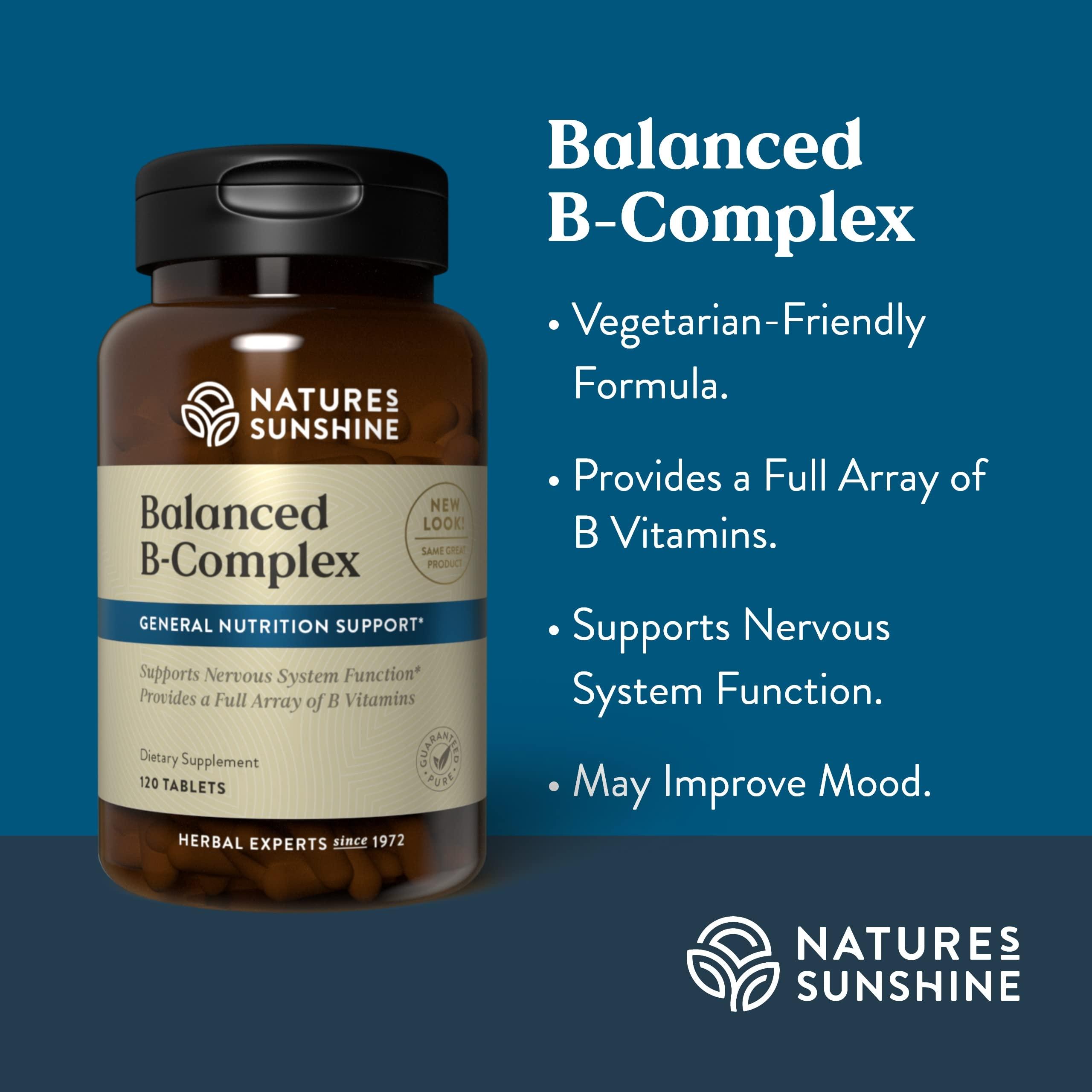 Nature's Sunshine Nature's Sunshine Balanced B Complex, 120 Tablets | B Complex Vitamins to Support Digestion and Nervous System Health with Vegetarian Formula