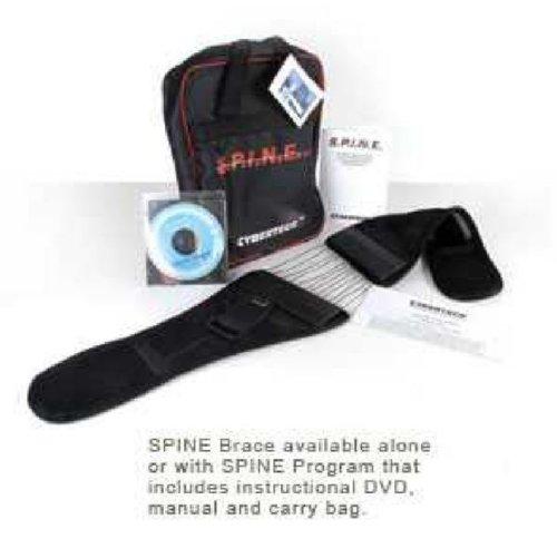 CyberTech S.P.I.N.E. Brace Lumbar Back Brace, Brace Only Large Black