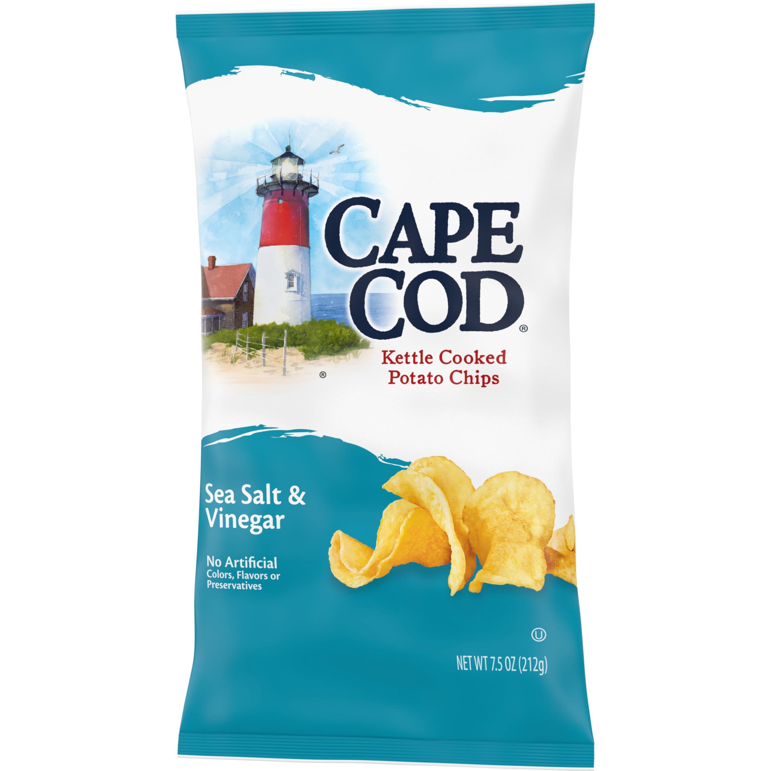 Cape Cod Cape Cod Potato Chips Sea Salt and Vinegar Kettle Chips, 7.5 Oz