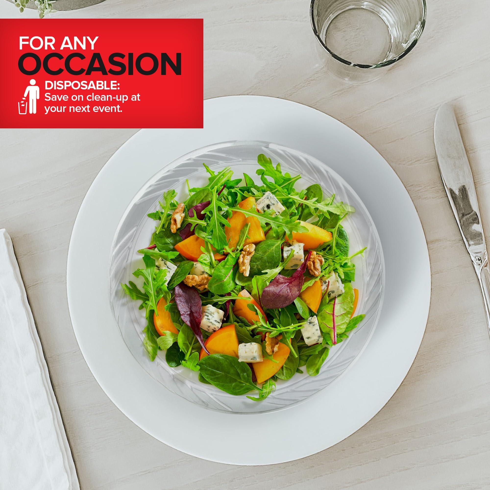 Stock Your Home Stock Your Home (240-Count) Elegant 18 oz Clear Plastic Bowls for Parties, Large Disposable Bowl for Fancy Dinner or Cocktail Party, Soup and Salad, Thick and Sturdy