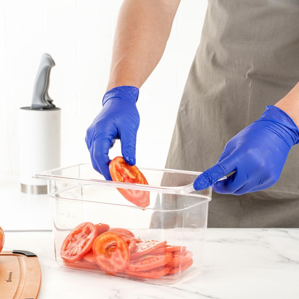 Restaurantware Restaurantware LOW DERMA Large Nitrile Gloves 1000 Disposable Hypoallergenic Gloves - FDA Compliant No Powder And No Latex Blue Non-Sterile Gloves Low Dermatitis Potential