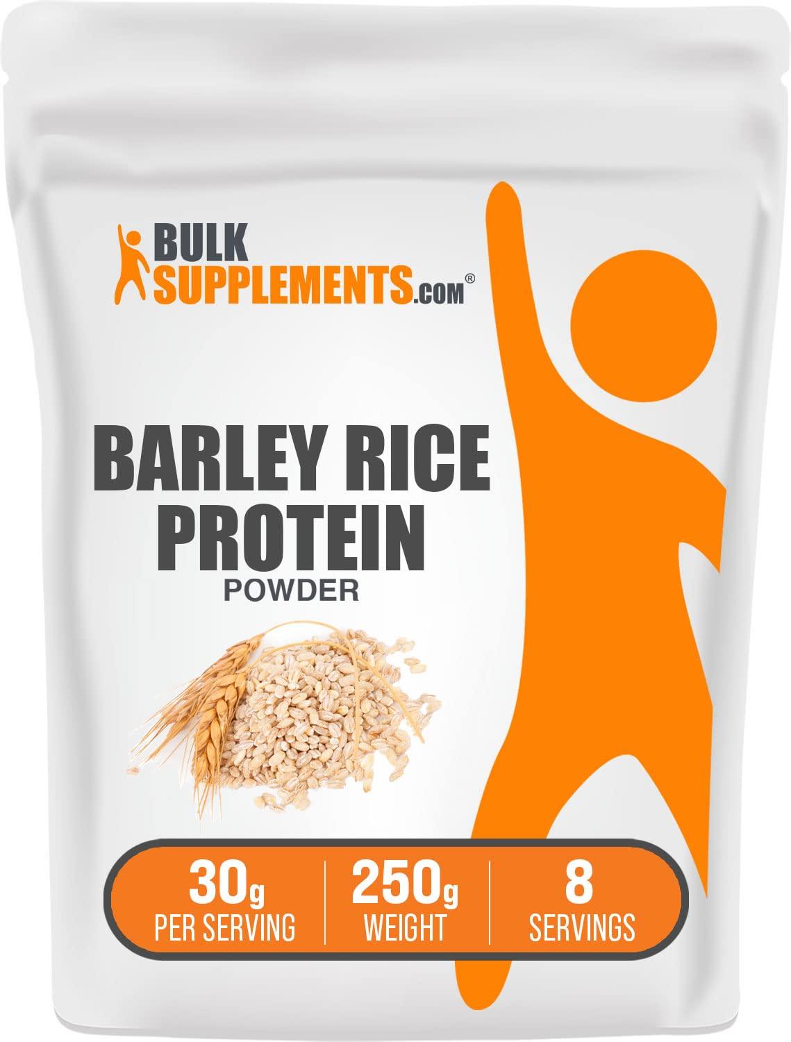 BULKSUPPLEMENTS.COM BulkSupplements.com Barley Rice Protein Powder - Vegan Protein Powder, Unflavored Protein Powder - Dairy Free Protein Source, 30g per Serving, 250g (8.8 oz) (Pack of 1)