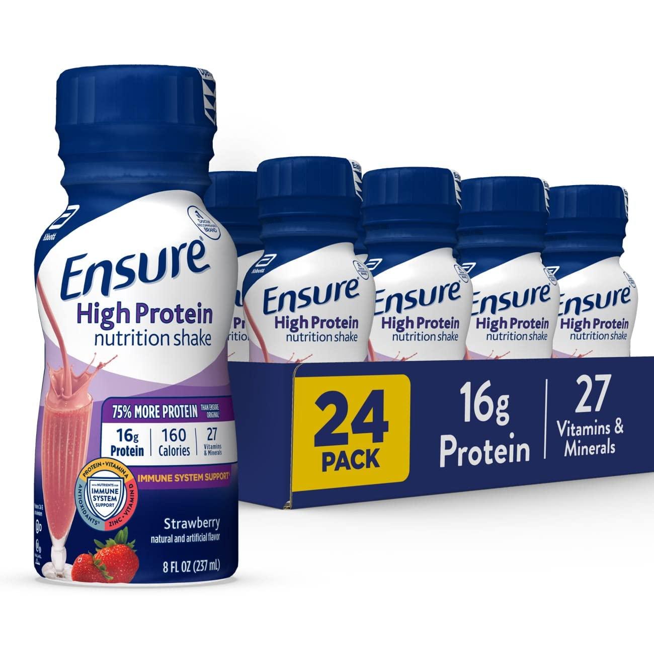 Ensure Ensure High Protein Nutritional Shake With Fiber, 16g Protein, Meal Replacement Shakes & High Protein Nutritional Shake, 16g Protein, Meal Replacement Shakes