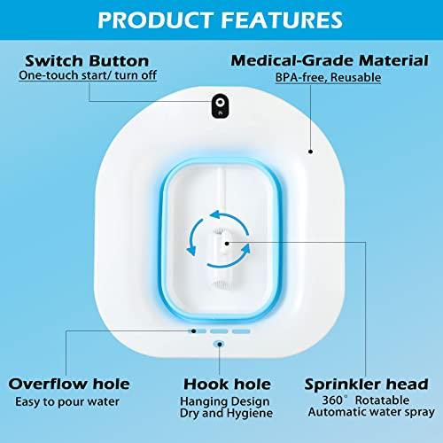 YYYSITZ YYYSITZ Sitz Bath, Electric Sitz Bath for Hemorrhoids, Sitz Bath for Toilet Seat, Postpartum Care Basin, Sitz Baths Salts Bowl for Women Men, Sits Bath Soak Pan, Hip Bath Tub, Collapsible, Blue