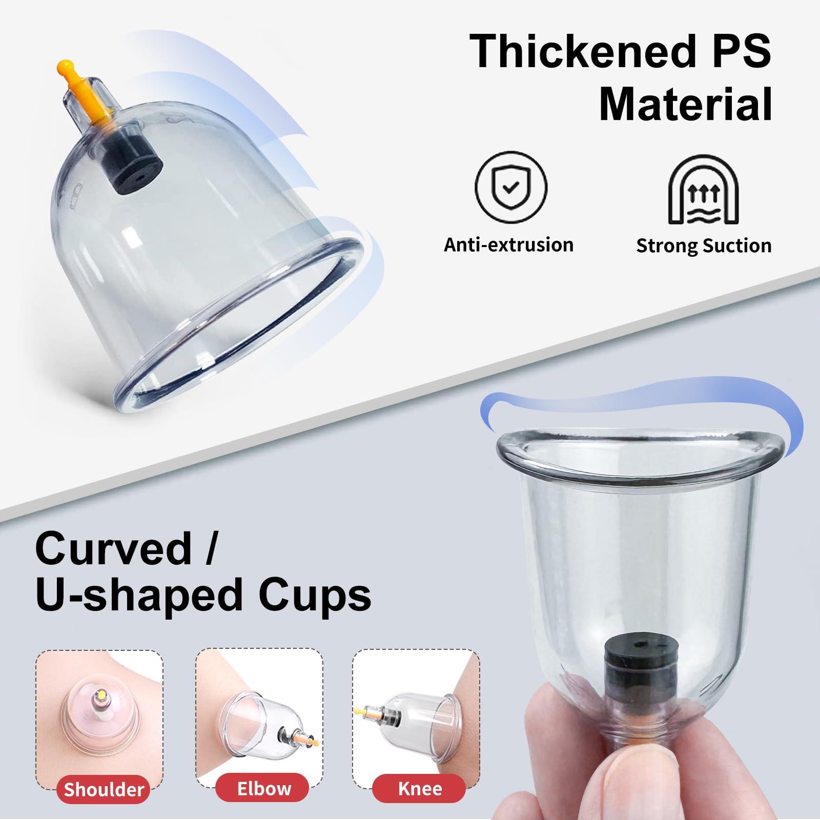 DEFUNX Cupping Therapy Set,12 Therapy Cups Cupping Set with Pump, Professional Chinese Cupping Therapy Sets Hijama Cupping Massage Kit