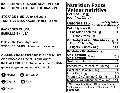 Food to Live Organic Red Dragon Fruit Powder, 8 Ounces – Non-GMO, Freeze-Dried Pitaya, Raw Pitahaya, Vegan Superfood, Bulk, Non-Irradiated, Rich in Vitamins and Minerals, Great for Drinks
