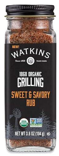 Watkins Watkins Organic Grilling Sweet and Savory Rub, Non-GMO, Kosher, 3.6 Oz, 1-Pack