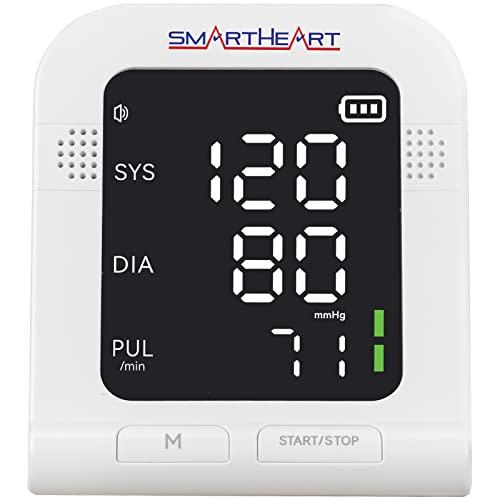 Heartsmart SmartHeart Blood Pressure Monitor | Wide-Range Upper Arm Cuff | Talking English Spanish Audible Instructions and Results | 199-Reading Memory