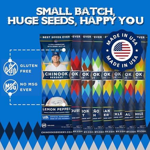 Chinook Seedery Chinook Seedery Roasted Sunflower Seeds to Eat - 1.5 oz (Pack of 36) Variety Packs - Jumbo Low Sodium Sunflower Seeds Keto Snacks - Adventure, Baseball, School Snacks - Gluten Free, Non GMO Snacks