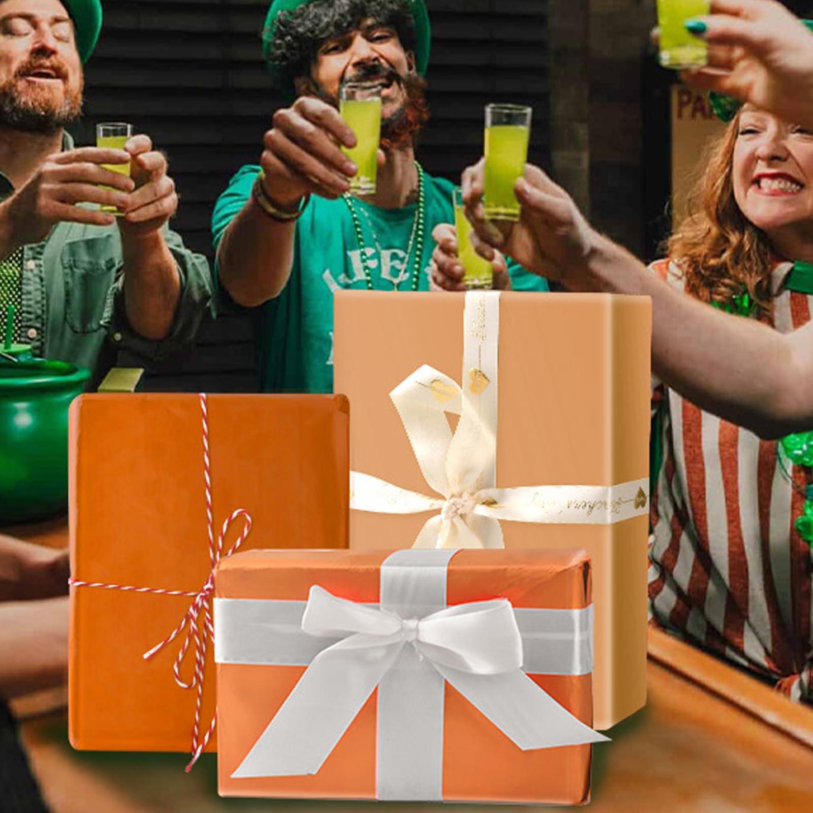 Hlonon 30 Sheets Orange Tissue Paper for Packaging Gift Bags Decoration, Gift Wrap Tissue Paper Bulk for Weddings Birthday DIY Project Christmas Halloween Thanksgiving Gift Wrapping Crafts Decor